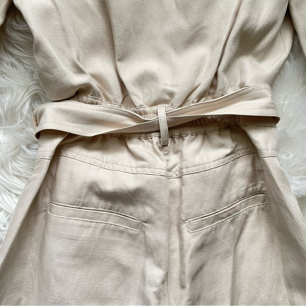 Jonathan Simkhai Belted Cutout Twill Playsuit Cream Linen Women’s Size 2 NWT - Picture 10 of 14